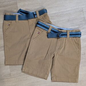 Tommy Hilfiger Boys Chino Khaki Shorts With Belt 5